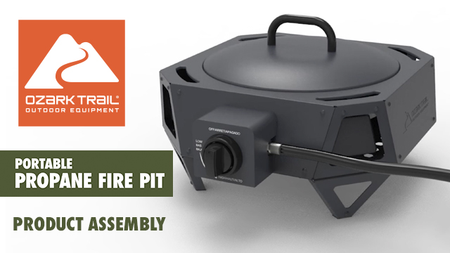 thumbnail video image 2 of Ozark Trail 15" 54,000 BTU Propane Black Steel Portable Fire Pit with Locking Lid, 2 of 29