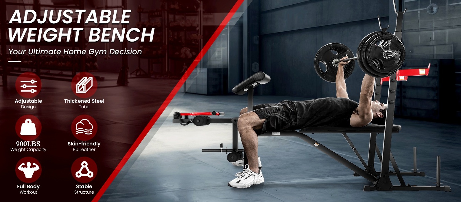 Bench Gold's Home Gym Xr 55 Bench Press With Weights And Bar