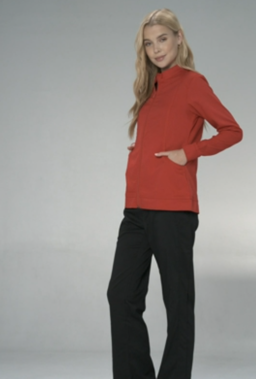thumbnail video image 2 of NATURAL UNIFORMS WOMENS SOFT STRETCH SCRUB JACKET AND WARM UP JACKET, 2 of 4