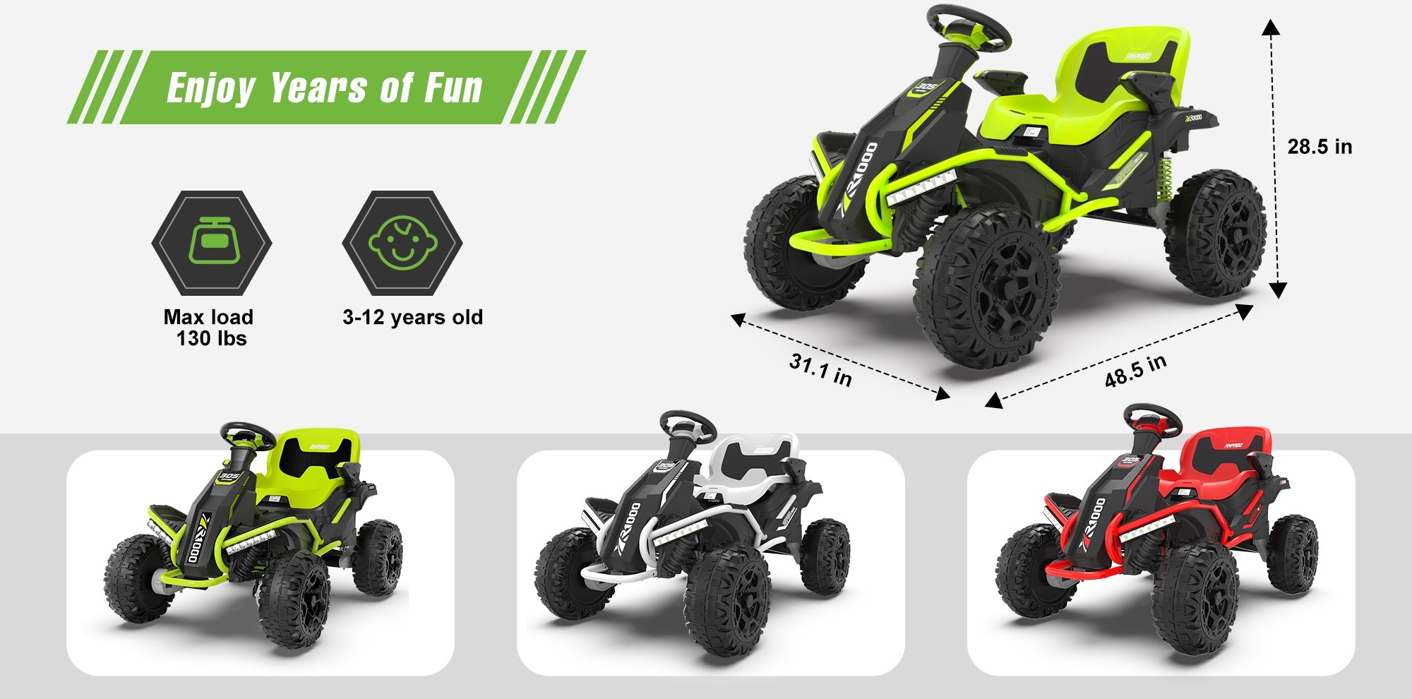 Eastdoll 24V 4WD Electric UTV Toy Car with Parent Remote