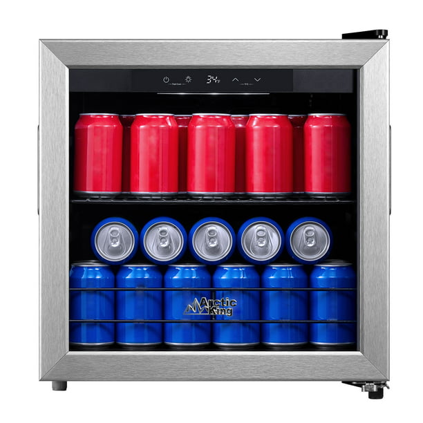 Arctic King Electric Mini Fridge, 48-Can Stainless Steel Beverage