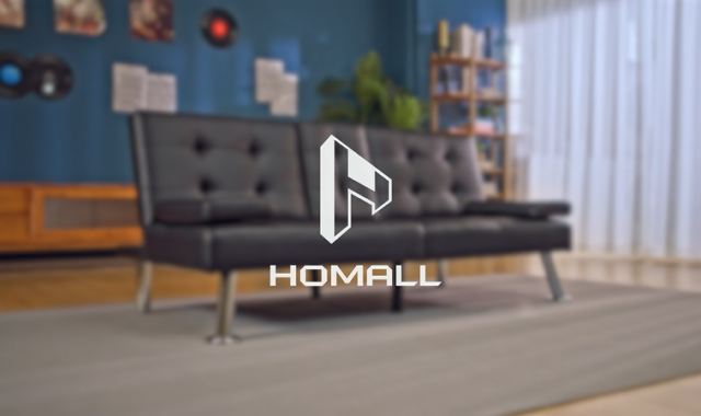 thumbnail video image 2 of Homall Futon Sofa Bed Faux Leather Couch Modern Convertible Folding Recliner with 2 Cup Holders, 2 of 9