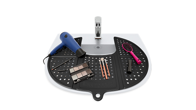 thumbnail video image 2 of Sink Topper Cover for Bathroom Counter Spaces Organizer Makeup Mat Black., 2 of 11