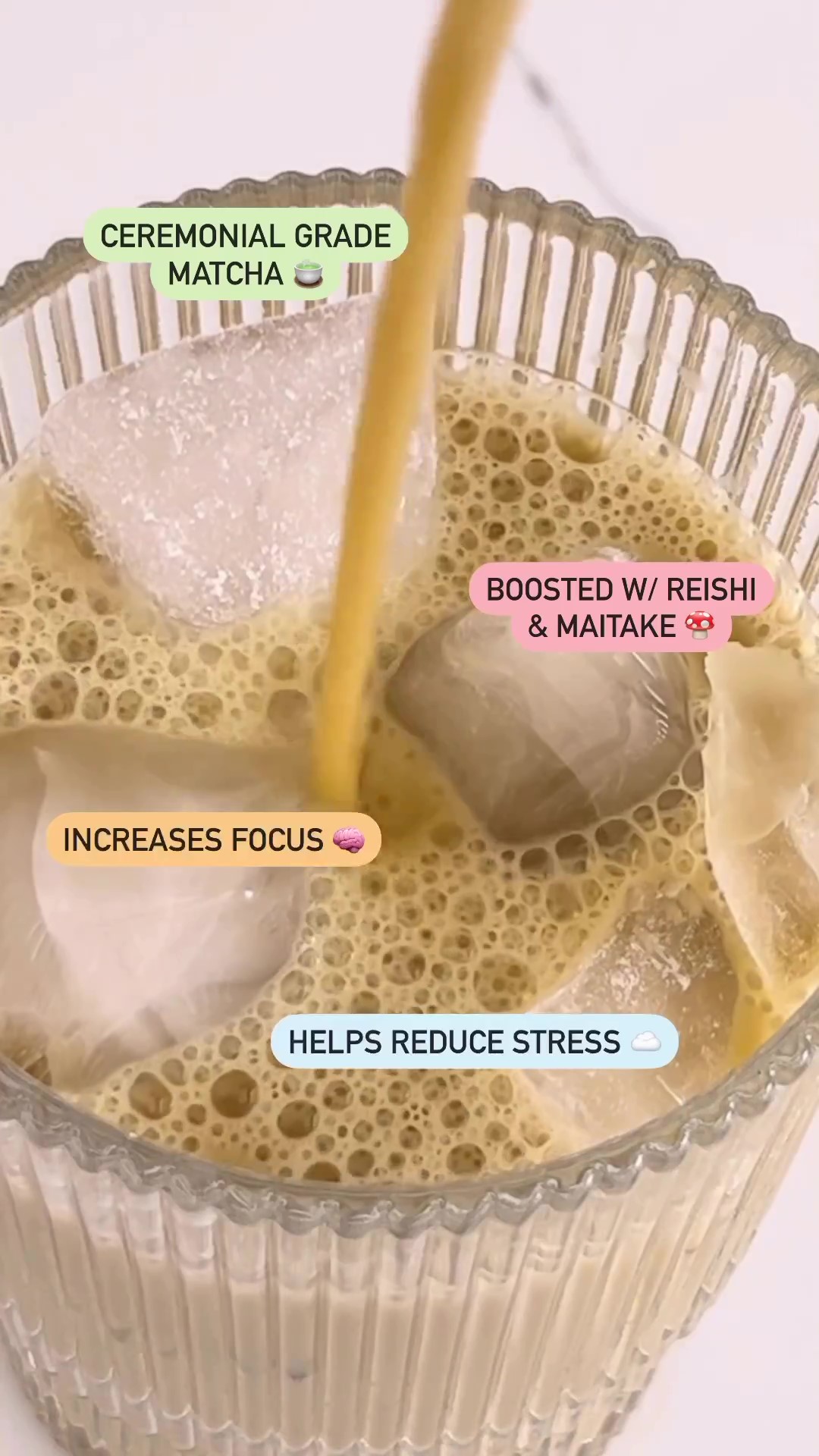 thumbnail video image 2 of (2 pack) Pop & Bottle Matcha Oat Milk Latte + Reishi & Maitake, Organic, Shelf-Stable, Ambient 8 fl oz, 2 of 18