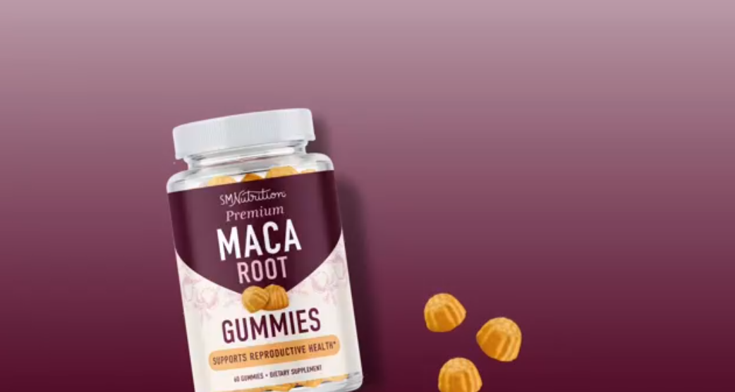 thumbnail video image 2 of Maca Root Gummies for Performance & Energy Support | Natural Peach Flavor | High Strength | 60 Ct, 2 of 14