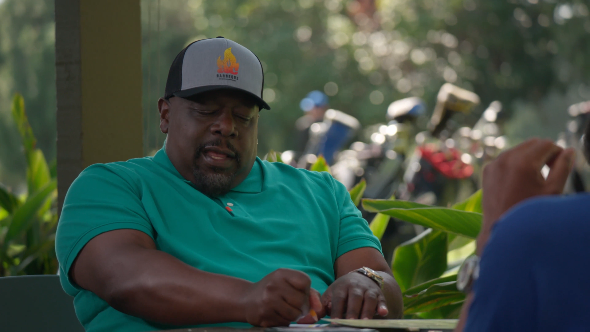 thumbnail video image 2 of AC BBQ 12 in High-Carbon Steel Carving Knife with Protective Cover, 2 of 9