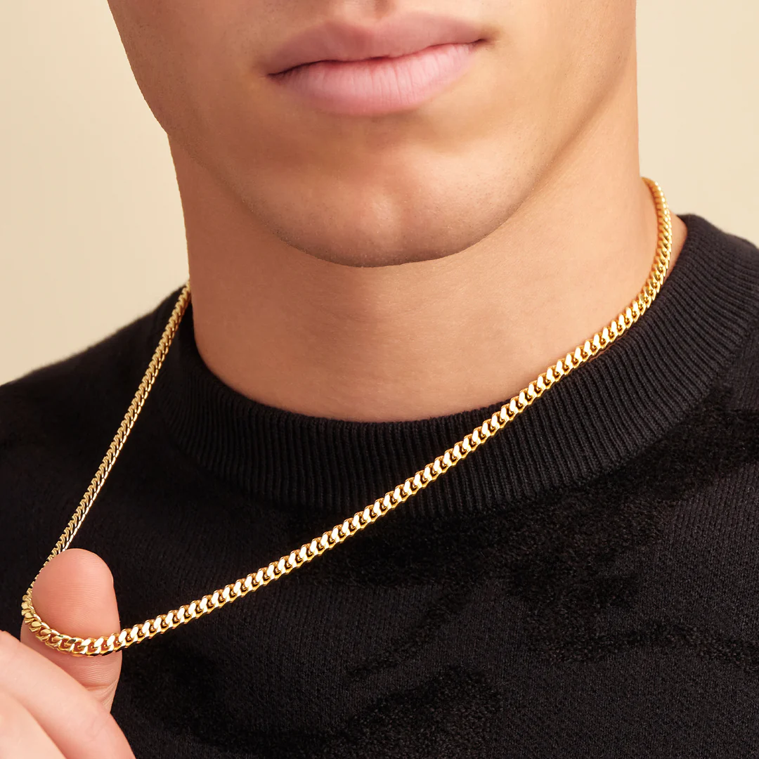 thumbnail video image 2 of Mens 14K Gold Plated 5MM Miami Cuban Link Chain, Solid 925 Italy, Next Level Jewelry, 2 of 5
