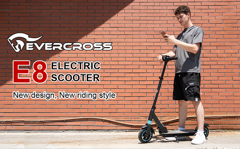 thumbnail video image 2 of EVERCROSS E8 Electric Scooter - 8" Tires, 350W Motor up to 15 MPH & 12 Miles, 3 Speed Modes Foldable Commuter Electric Scooter, 2 of 9