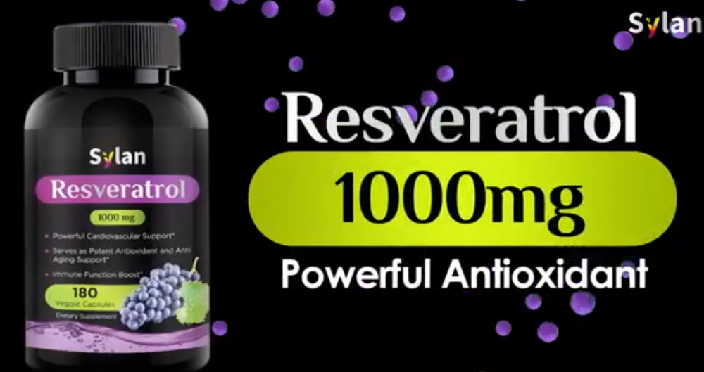 thumbnail video image 3 of Sylan Trans Resveratrol Supplement 1000mg Polyphenols Supplement 180 Capsules Veggie Non-GMO Made in USA, 3 of 12