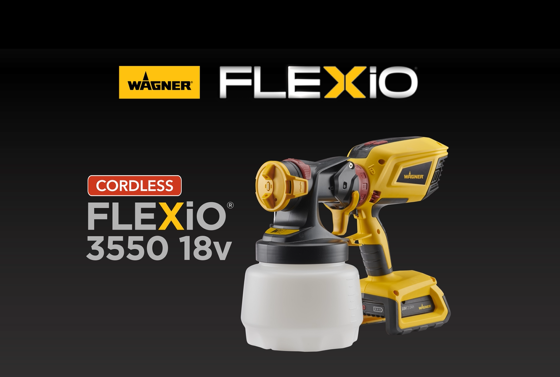 thumbnail video image 2 of Wagner Cordless HVLP Sprayer w/2 batteries & charger, Flexio 3550 18V Sprayer, 2 of 13