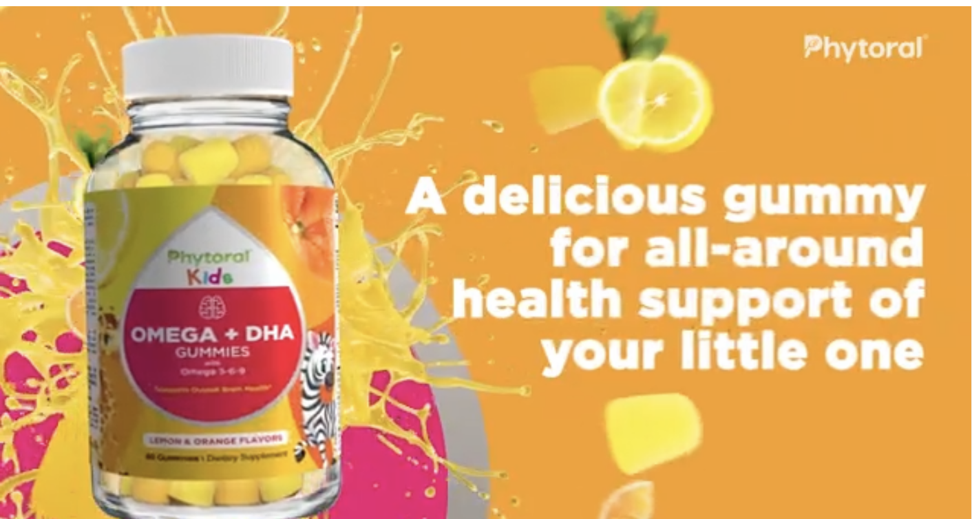 thumbnail video image 2 of Vegetarian Omega 3 Gummies for Kids - Delicious Kids DHA Omega 3 6 9 Gummy Vitamin Gelatin Fish and Gluten Free Non-GMO - Plant Based Omega 3 DHA Gummies for Vision Immunity Heart and Brain Support, 2 of 9