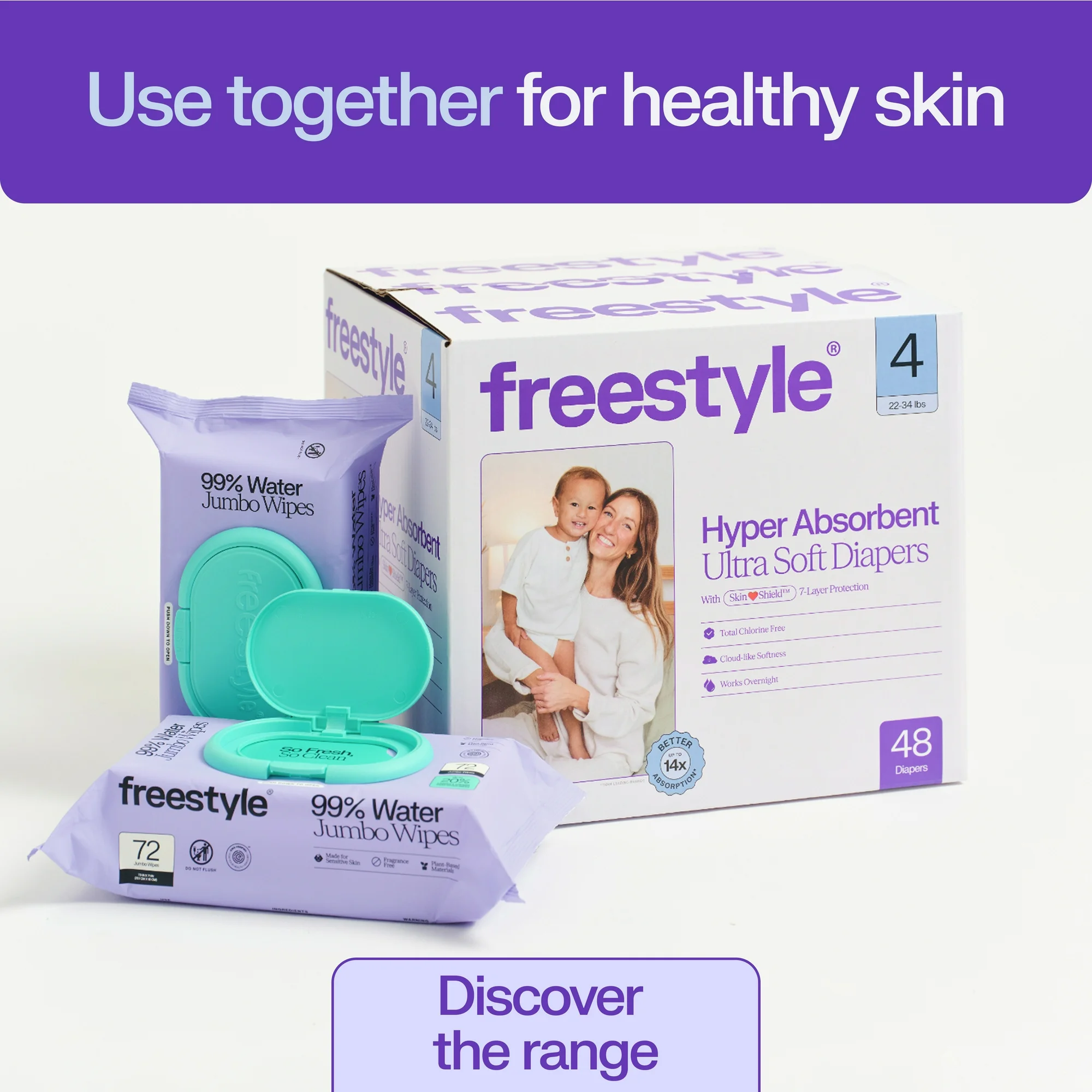 thumbnail video image 2 of Freestyle Soft Jumbo Baby Wipes for Sensitive Skin, Unscented, 3 Flip-Top Packs, 216 Total Count, 2 of 10