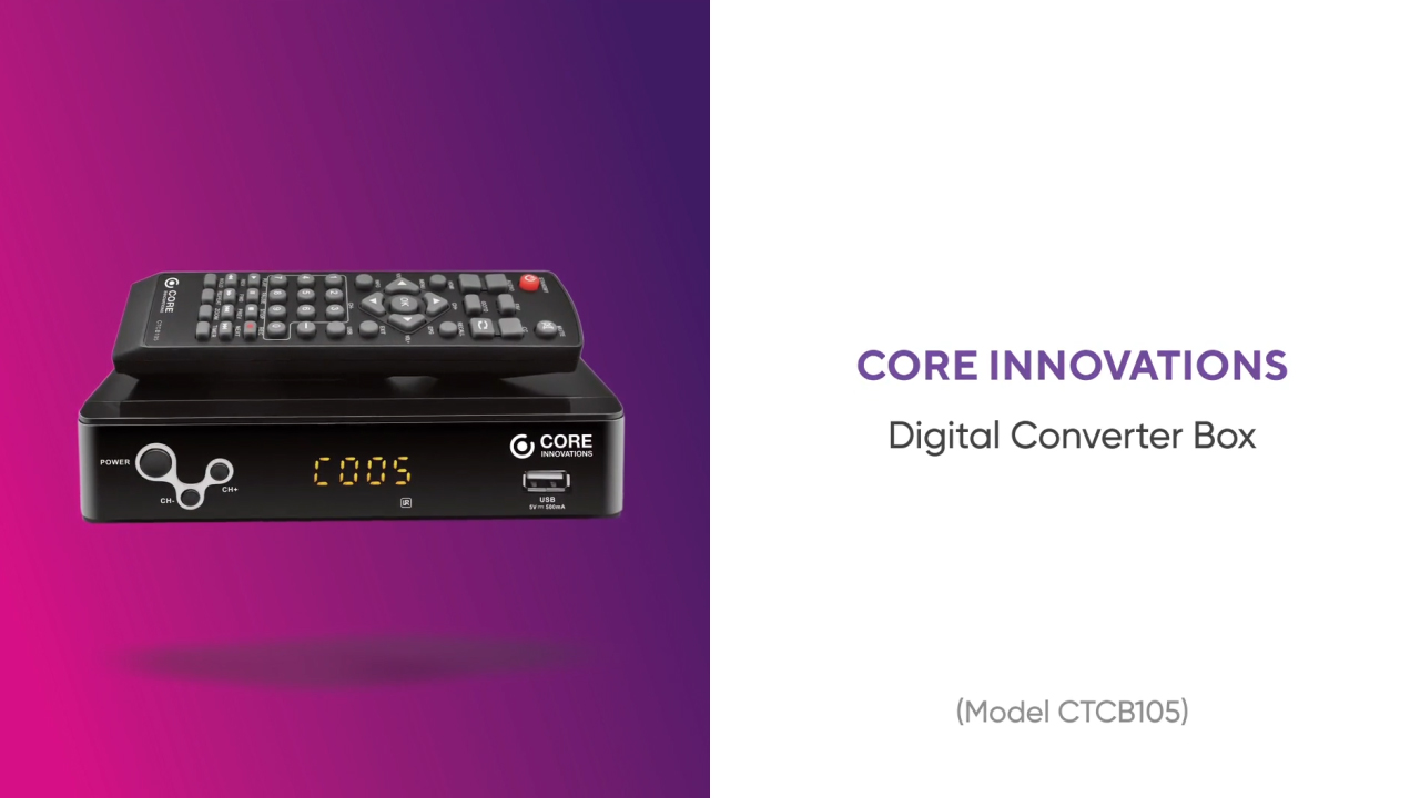 thumbnail video image 3 of Core Innovations CTCB105 Over the Air Digital TV Converter & DVR Box, 3 of 16