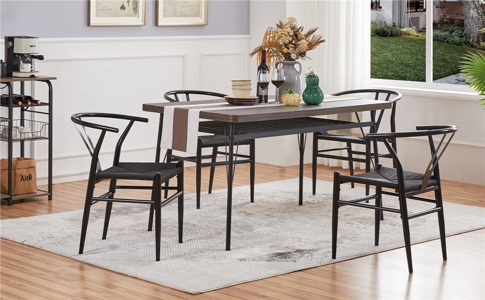 Free Shipping! Alden Design Mid-Century Metal Dining Chairs