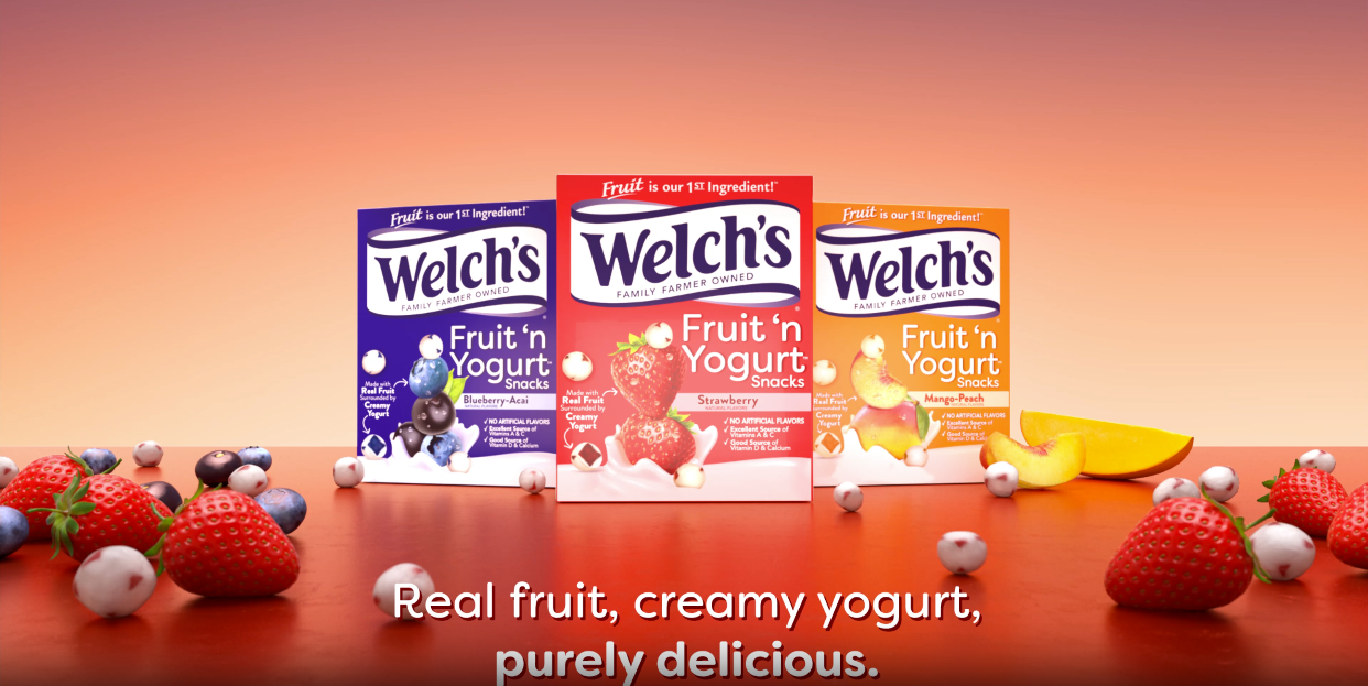 thumbnail video image 2 of Welch's, Made With Real Fruit Fruit Snacks, Strawberry Fruit N Yogurt, .7 oz, 18 Count, 2 of 9