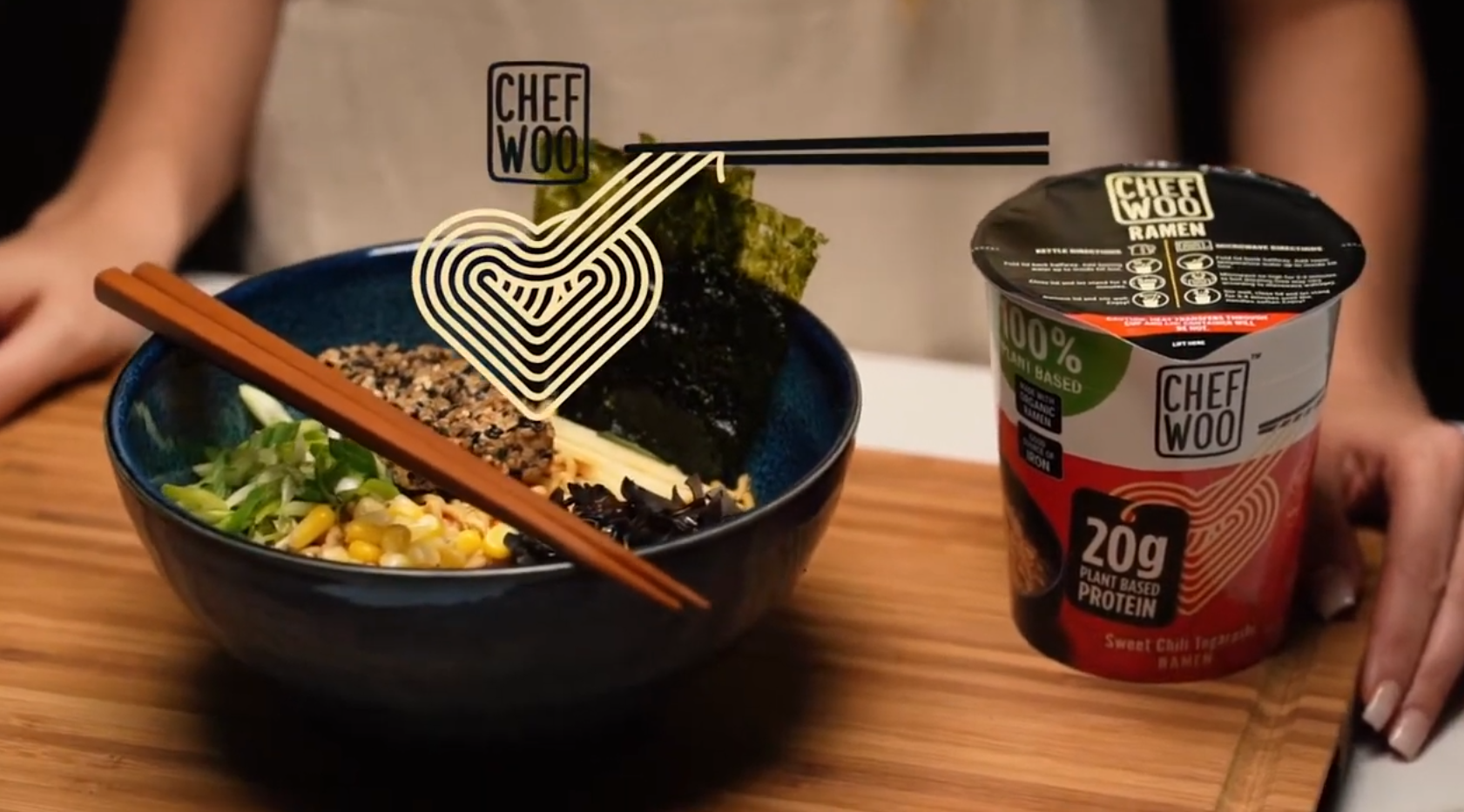 Chef Woo Sweet Chili Togarashi Ramen, High Protein Plant-Based