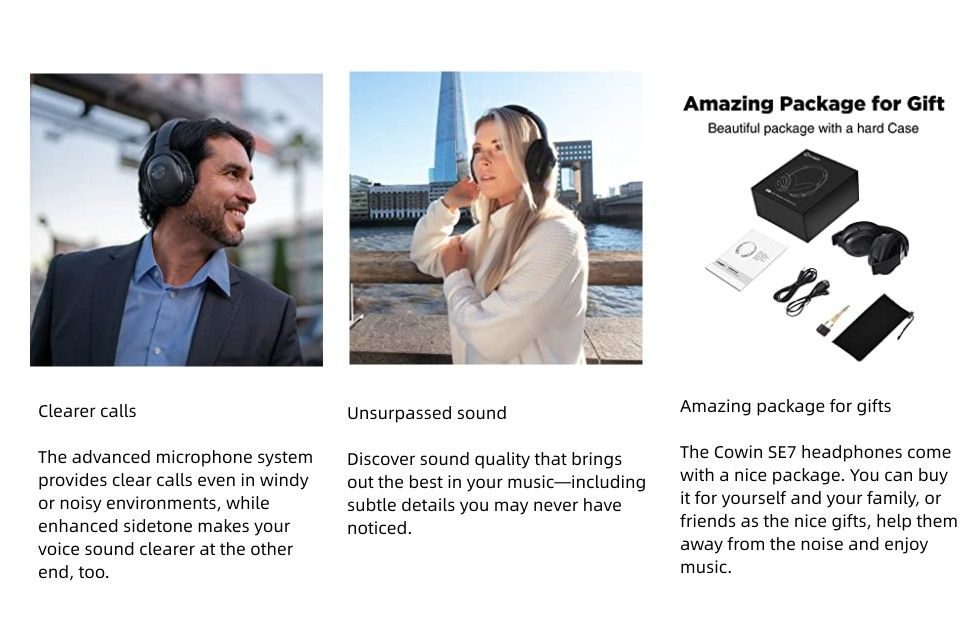 COWIN Active Noise Cancelling Headphones Bluetooth COWIN Active Noise Cancelling Headphones Bluetooth
