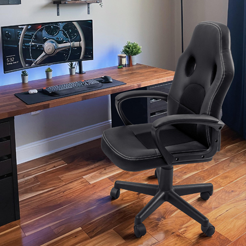 Lacoo Ergonomic Gamer PC Chair, Faux Leather, Adjustable Lacoo Ergonomic Gamer PC Chair, Faux Leather, Adjustable
