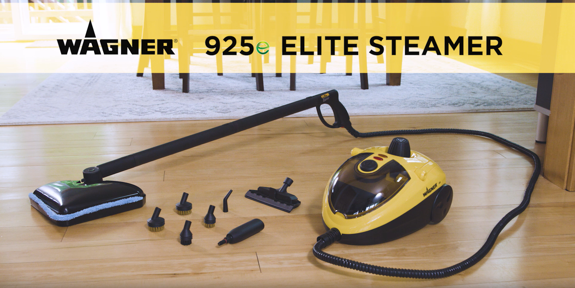 thumbnail video image 2 of Wagner Steam Cleaner and Mop for Multi-Surface Projects, 20pc Accessory Set, 925e SteamMachine Elite Steamer, 2 of 21