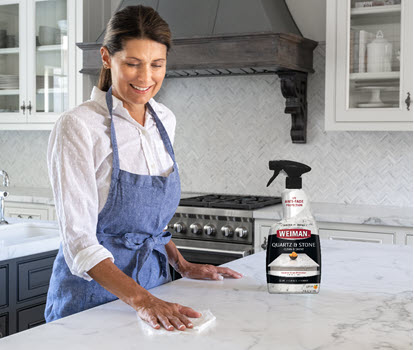 thumbnail video image 2 of Weiman 2-IN-1 Quartz & Stone Cleaner with UV Protection, 16 oz, 2 of 10