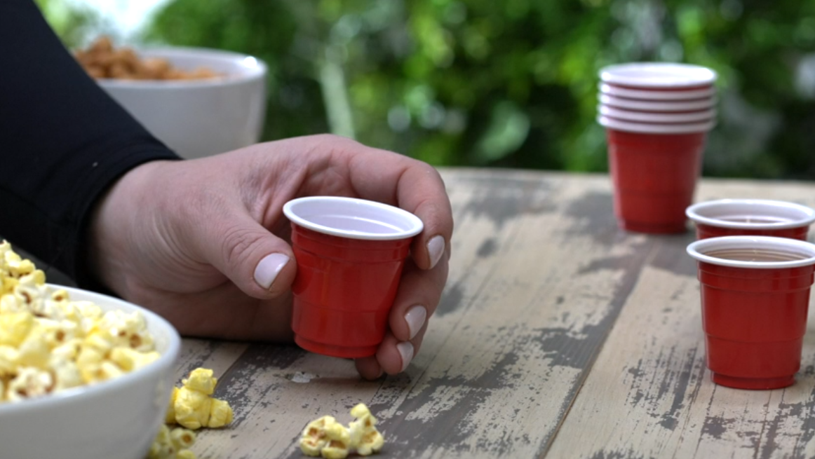 thumbnail video image 2 of GUSTO 2 Oz Plastic Shot Glasses Disposable Party Cups, Red 100-Pack, 2 of 7