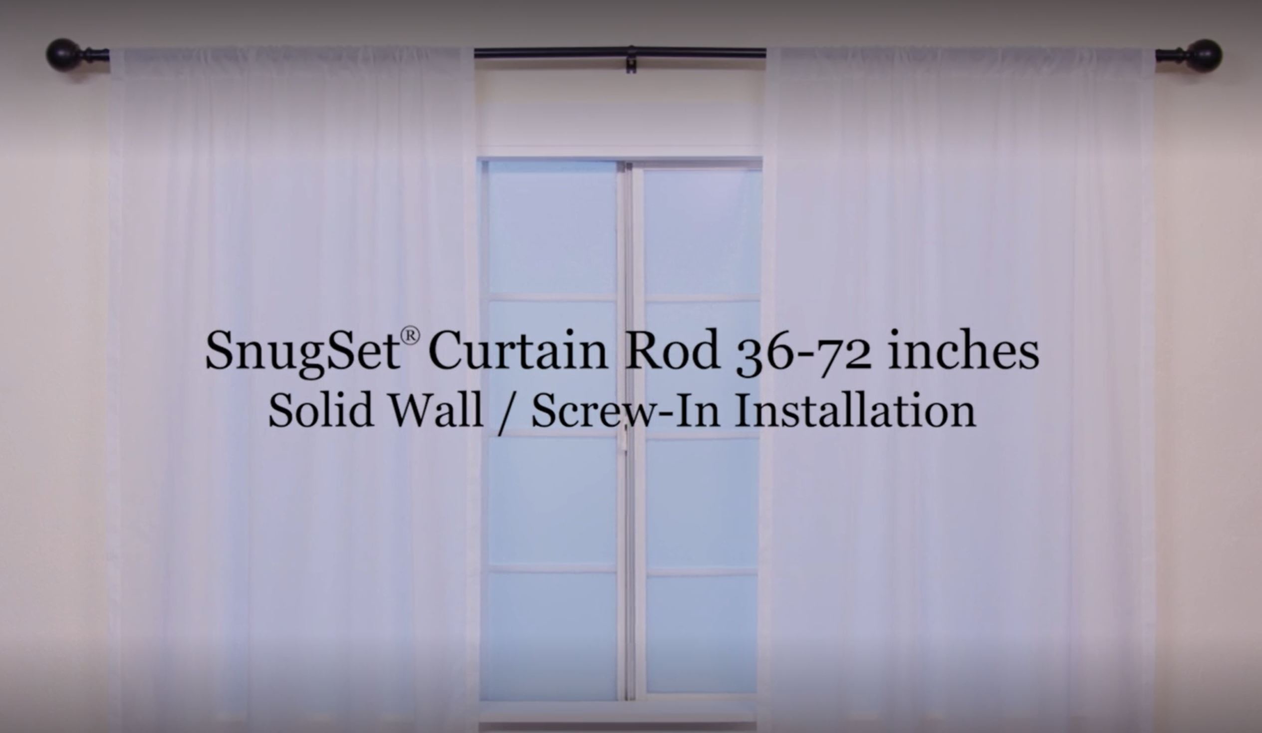 thumbnail video image 2 of SnugSet 1" Bronze Andrew Square Adjustable Single Curtain Rod, 36"-72", 2 of 11