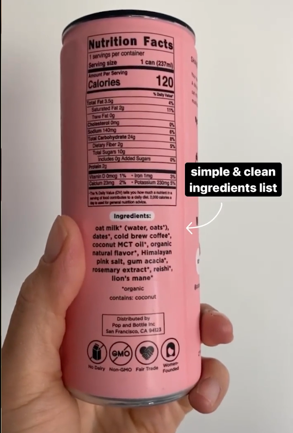 thumbnail video image 2 of Pop & Bottle Caramel Oat Milk Latte with Lion's Mane and Reishi, Organic, 8 fl oz, 2 of 15