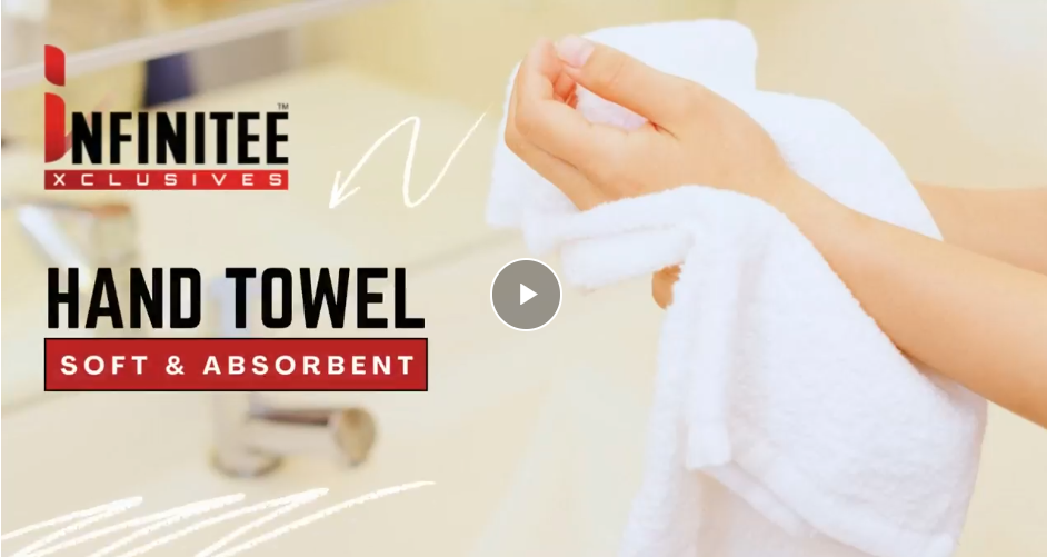 thumbnail video image 2 of Infinitee Xclusives Premium Hand Towels - 100% Cotton - Teal Hand Towels | 16x28 Inch | Pack of 6, 2 of 9