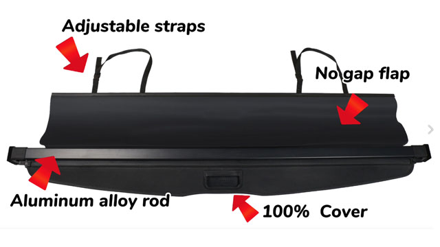 thumbnail video image 2 of For 7-Seat Toyota 4Runner 2010-2024 Retractable No Gap Cargo Cover Fit Toyota 4Runner 2010-2013 2014 2015 2016 2017 2018 2019 2020 2021 2022 2023 2024 SUV Accessories Black Rear Trunk Privacy Shade, 2 of 10