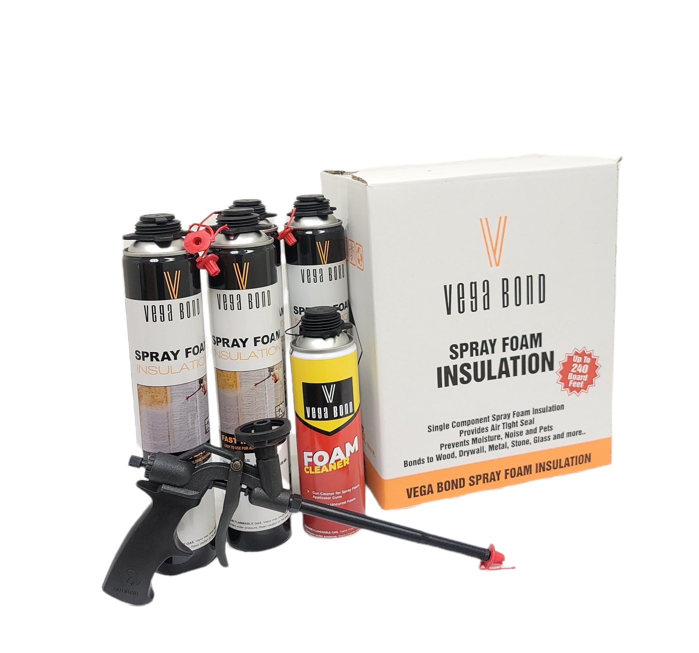 thumbnail video image 2 of Vega Bond Purplecoat Single Component Closed Cell Spray Foam Insulation Kit-240 Board Feet Coverage at 1 inch thickness (12-Packs with Gun and Cleaner), 2 of 13