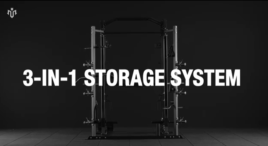 thumbnail video image 2 of Mikolo Smith Machine, All-in-One Power Rack Cage with Vertical Leg Press, 2000LBS Power Cage Squat Rack with Smith Bar, Dual Pulley Cable Crossover System for Home gym, 2 of 20