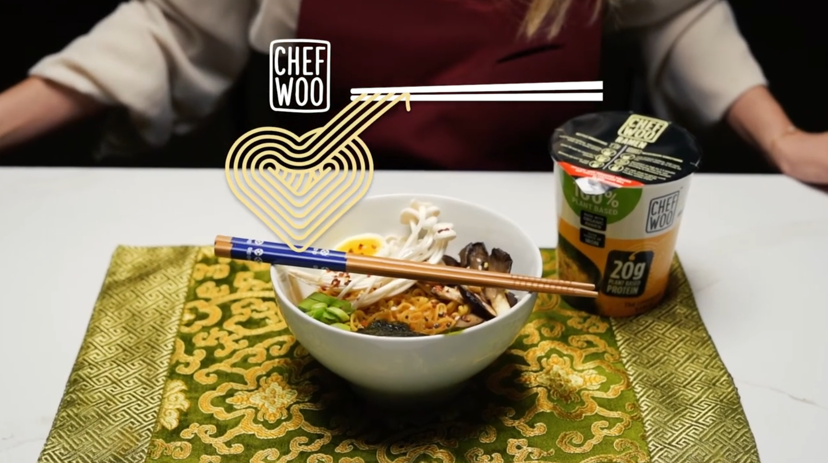 Chef Woo Thai Lemongrass Ramen Cup High Protein Noodles 12 Pack